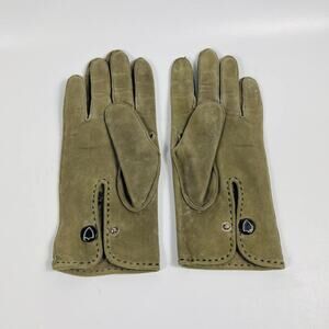 Vintage Genuine Black Head Mocha Table Cut 8 Suede Driving Gloves